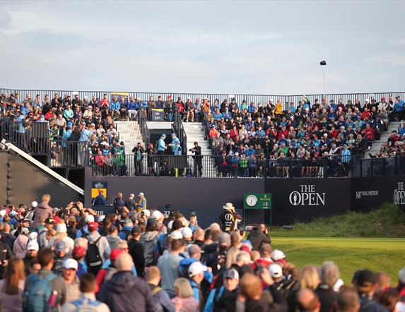 Crowds watching and enjoying The Open