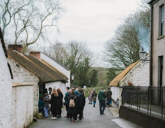 A group of visitors at the ulster folk museum