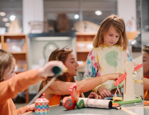 Image of a family in Discover Art at Ulster Museum