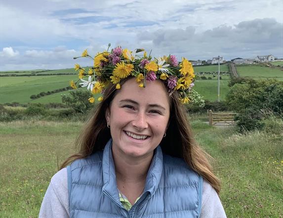 Picture of a woman with a Wildflower Crown on her head