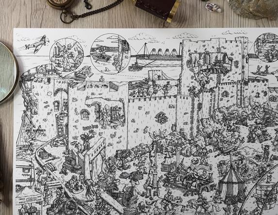 Carrickfergus Castle - Wimmelbild Workshop