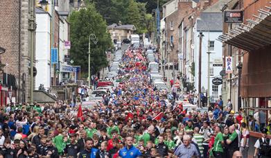 The Annual Foyle Cup Parade making its way to the city centre in 2022.