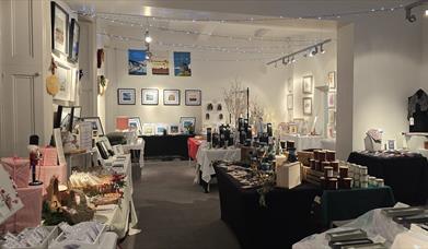 indoor market stalls at Flowefield Christmas Craft Market