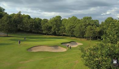 Image of sand bunkers on the golf course