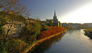 A photo of Antrim city taken from above the six mile water.