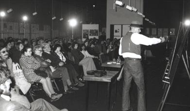 Archive image of Joseph Beuys visit to Ulster Museum in 1974