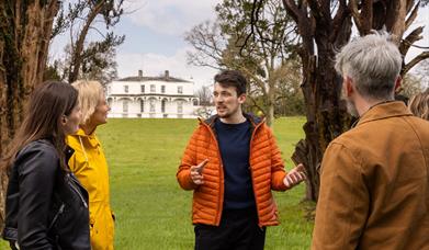 Guided tour in garden outside Brook Hall. Brook Hall Estate & Gardens, Derry~Londonderry.