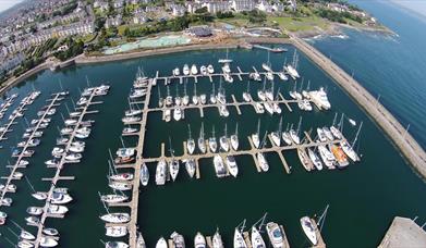 Birds eye view of Bangor Marina