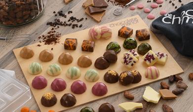 A selection of chocolates made at The Chocolate Manor Chocolate Box experience