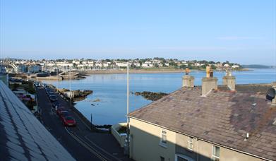 Views towards Bangor marina from living room.