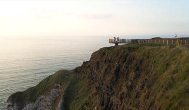 people standing on the viewing platform at Magheracross viewpoint