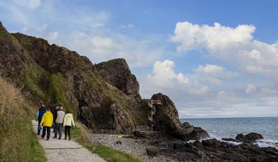 group walks along The Gobbins cliff path