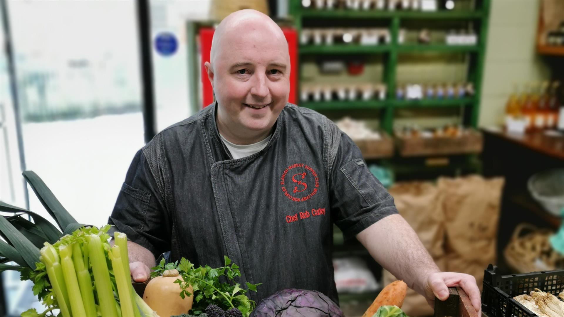 Chef Rob Curley from Slemish Market Supper Club with winter vegetables