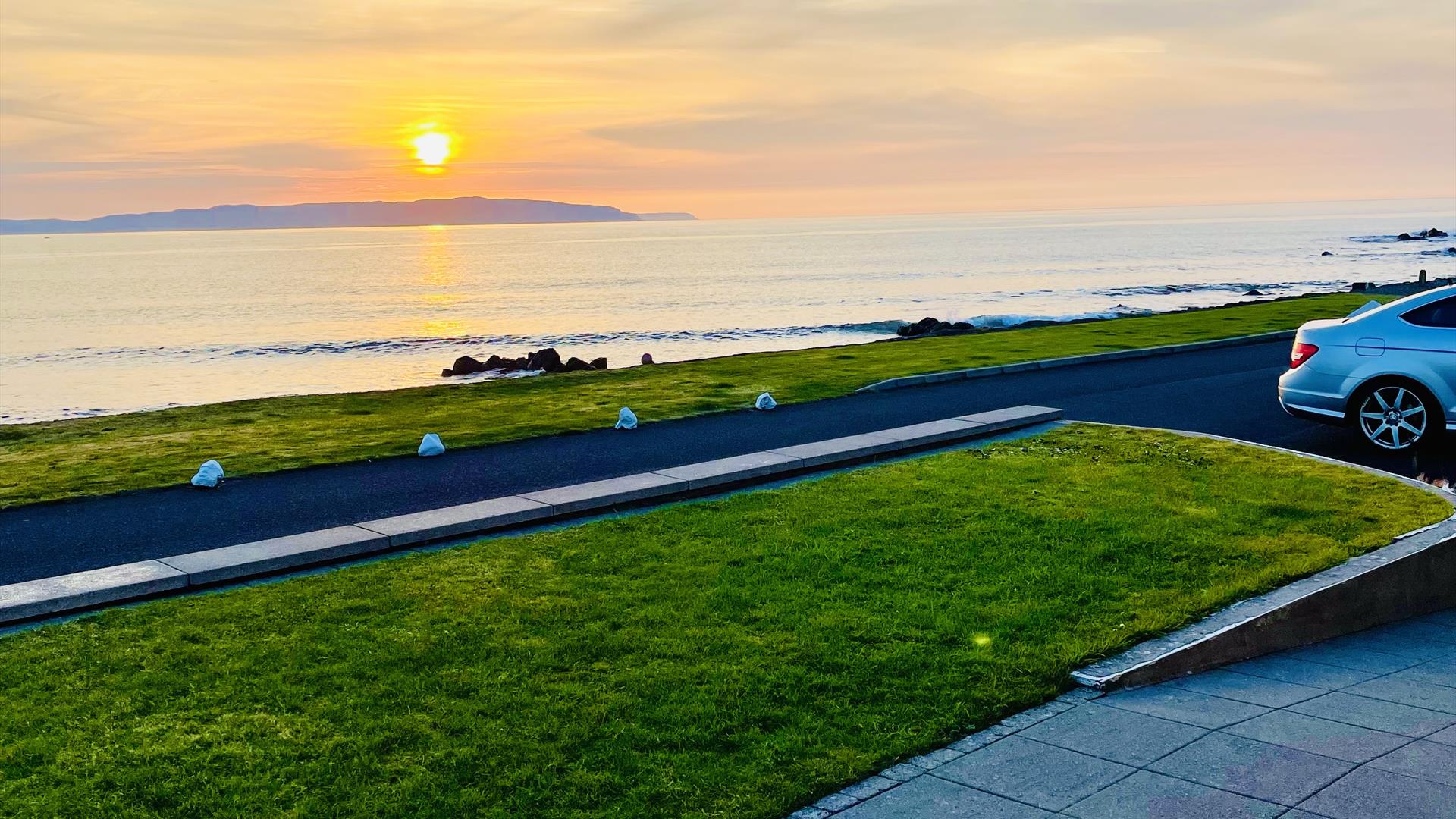 sunset and seaviews at the exterior of 2 O'Hara Drive, Portstewart