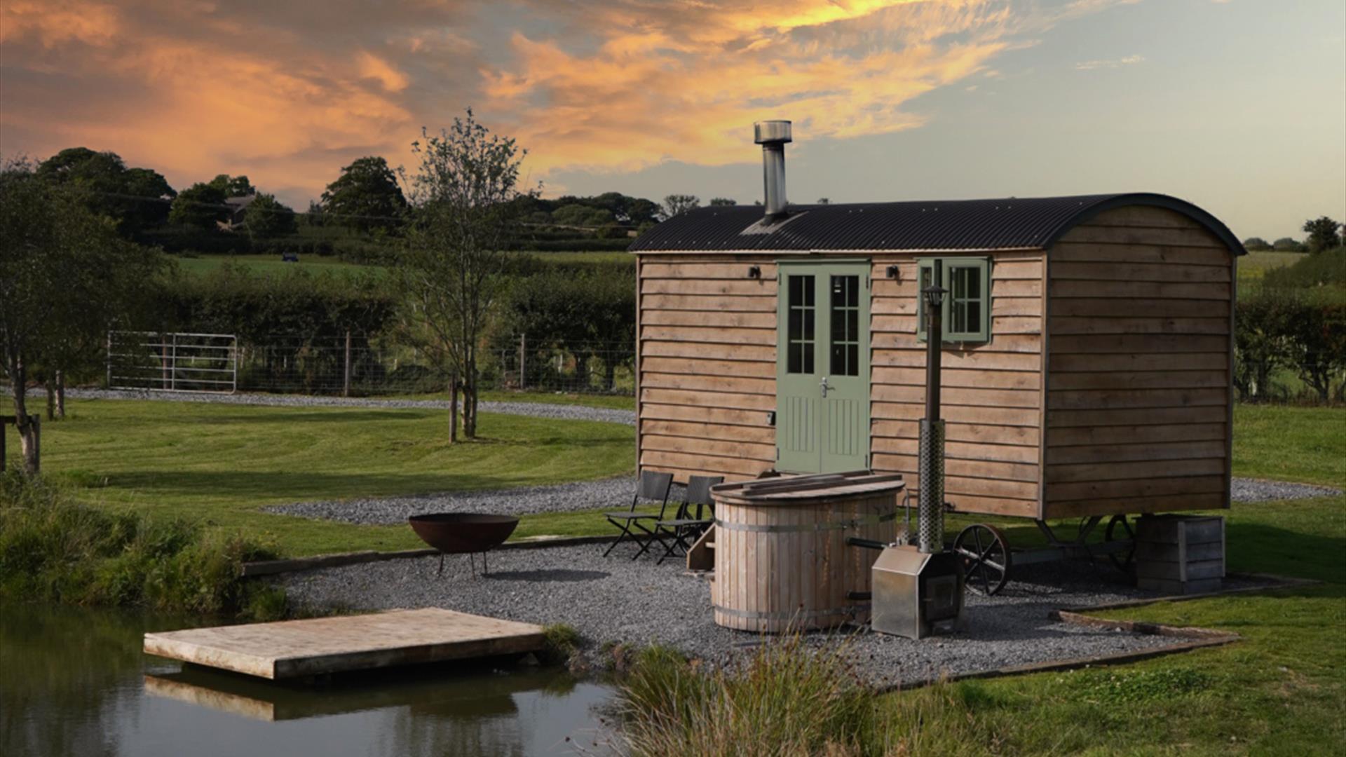 Accommodation exterior at dusk