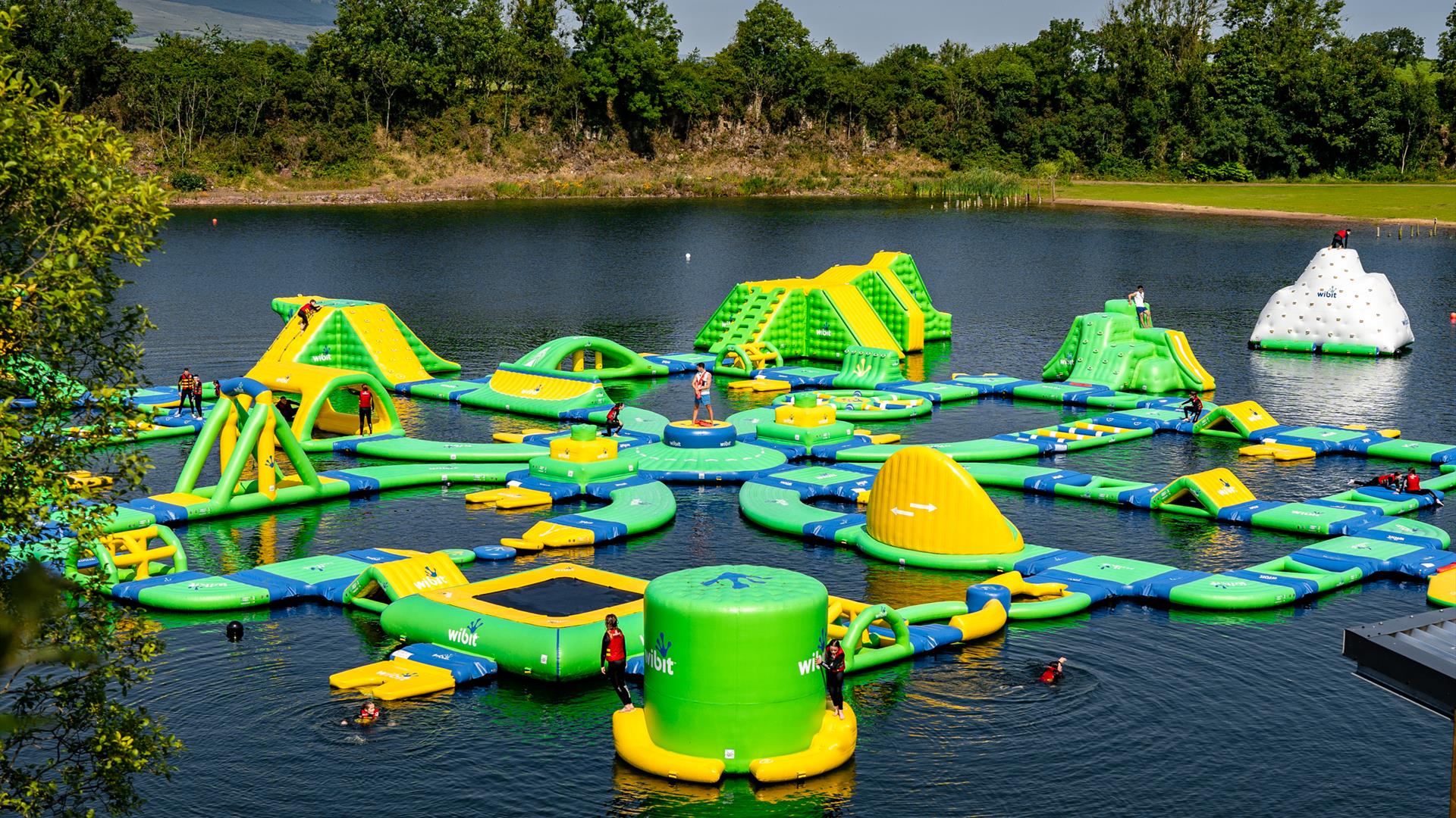 Large inflatable outdoor waterpark