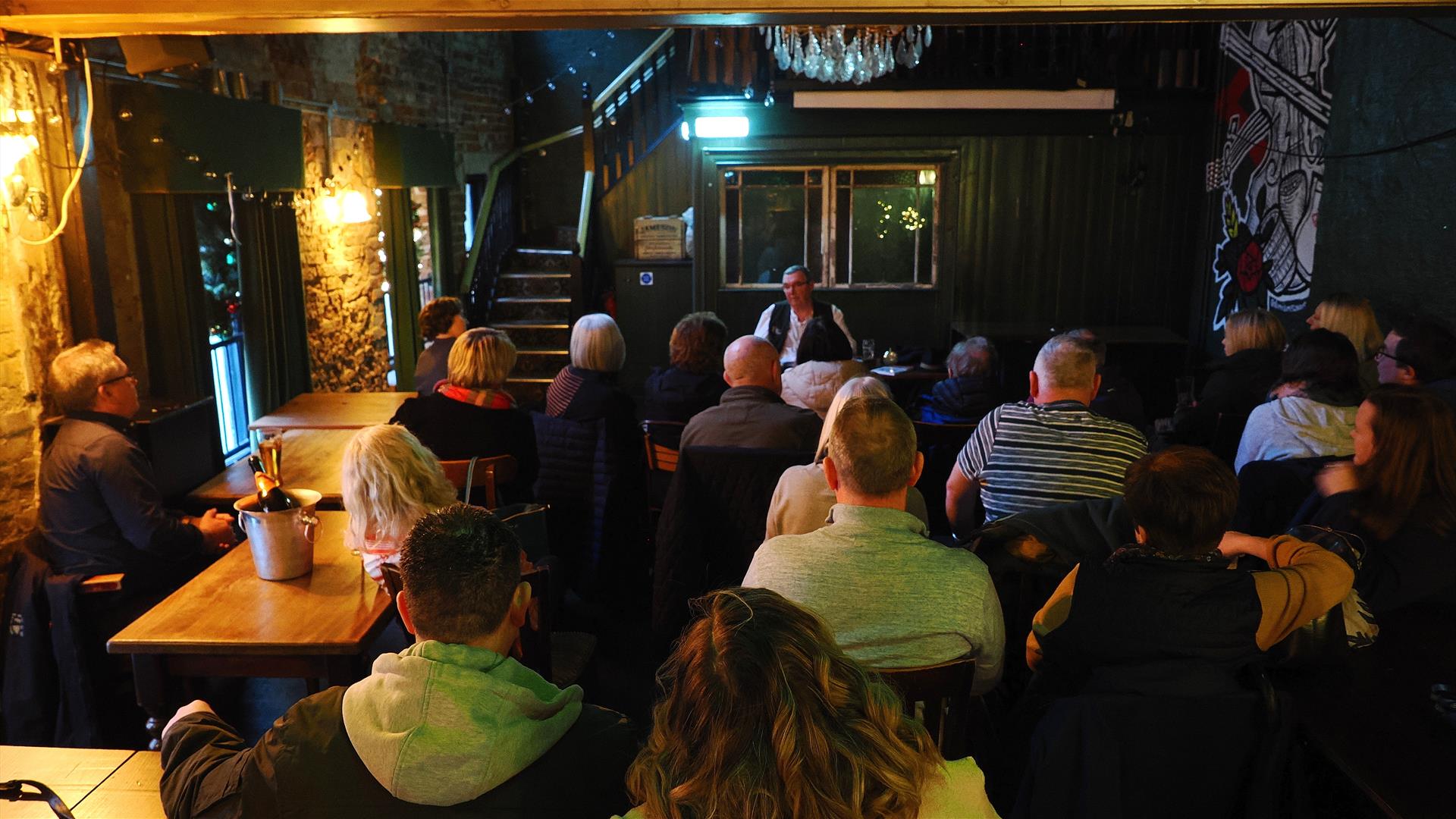 The Ghostman telling a Christmas Ghost Story