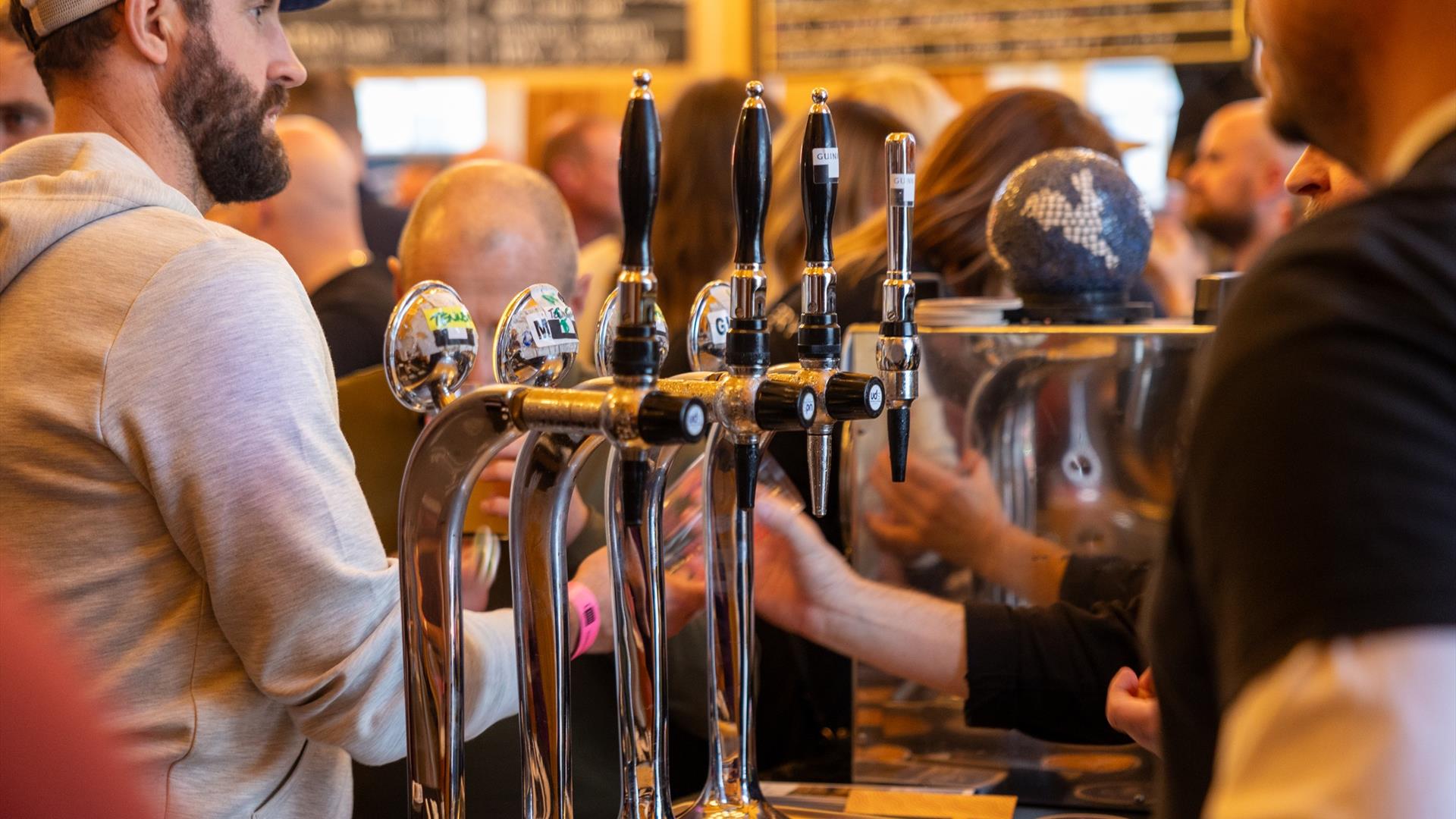 Draught taps at Portrush Beer Festival