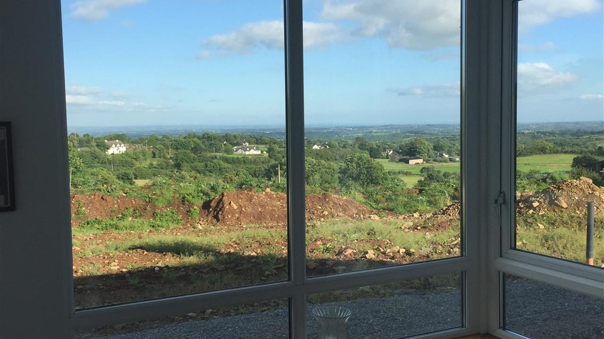 View of fields from inside the house