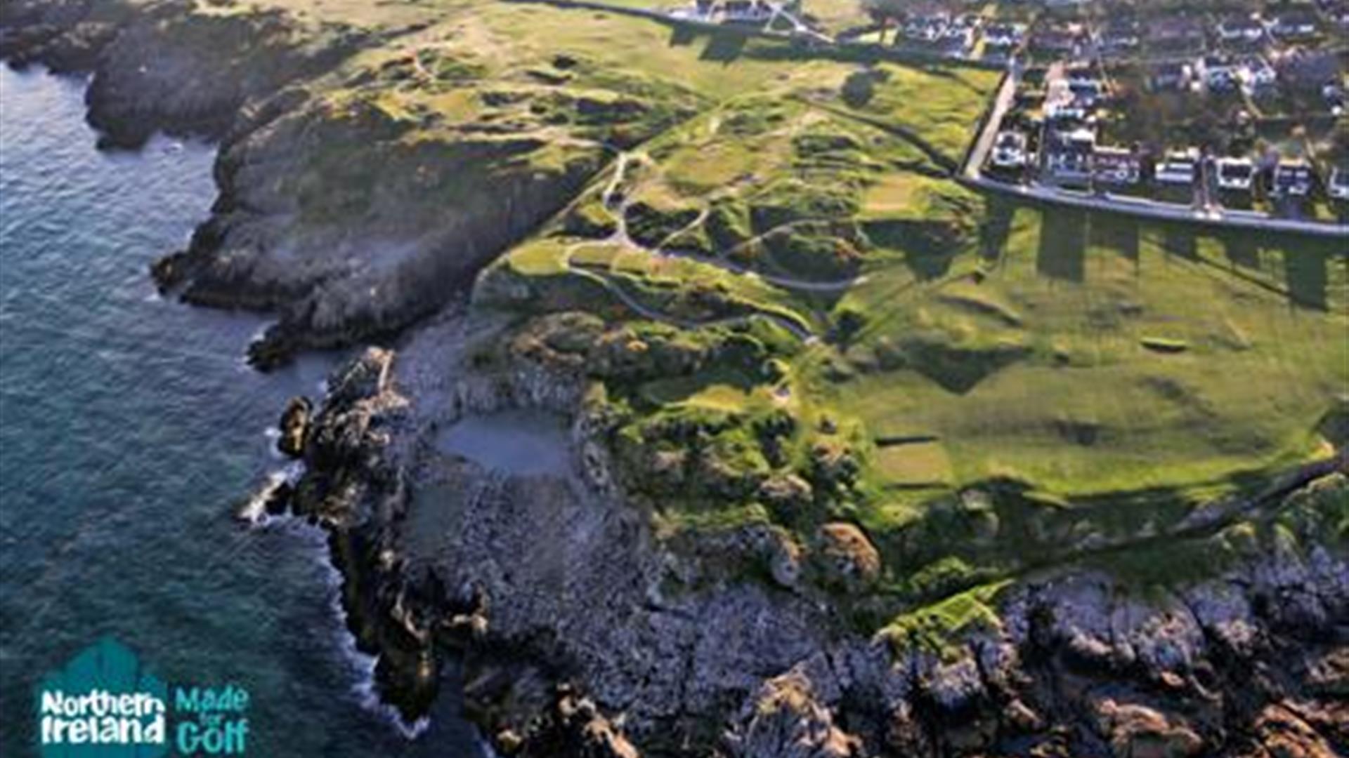 A birds' eye view of Ardglass Golf Club, Ardglass