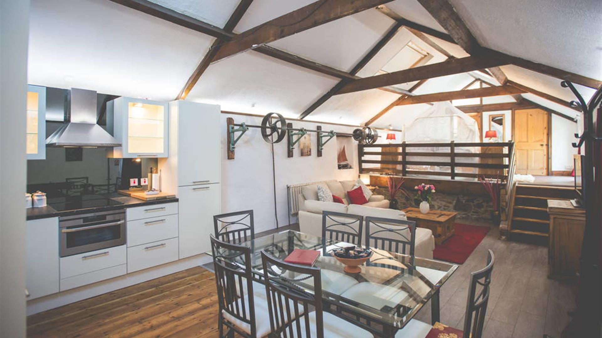 Open plan living dining kitchen area