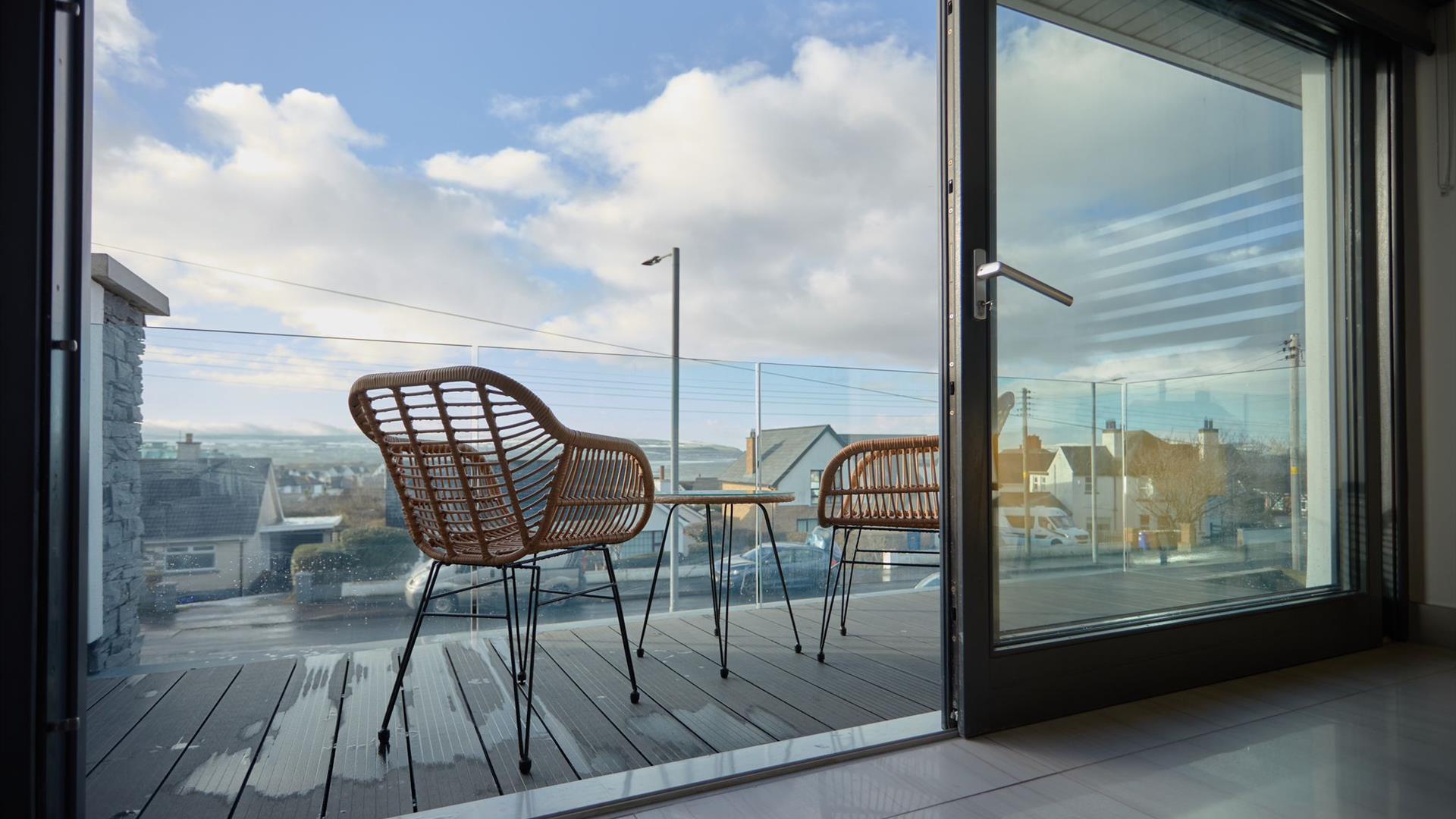First floor balcony with views over Portstewart Beach, Castlerock and Donegal