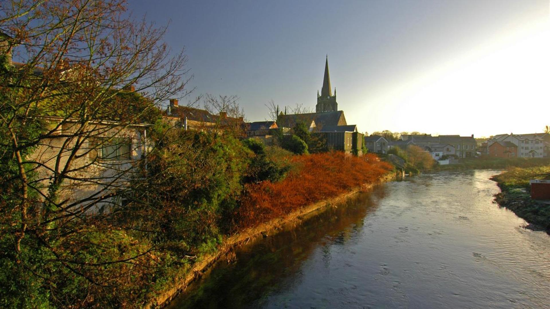 A photo of Antrim city taken from above the six mile water.