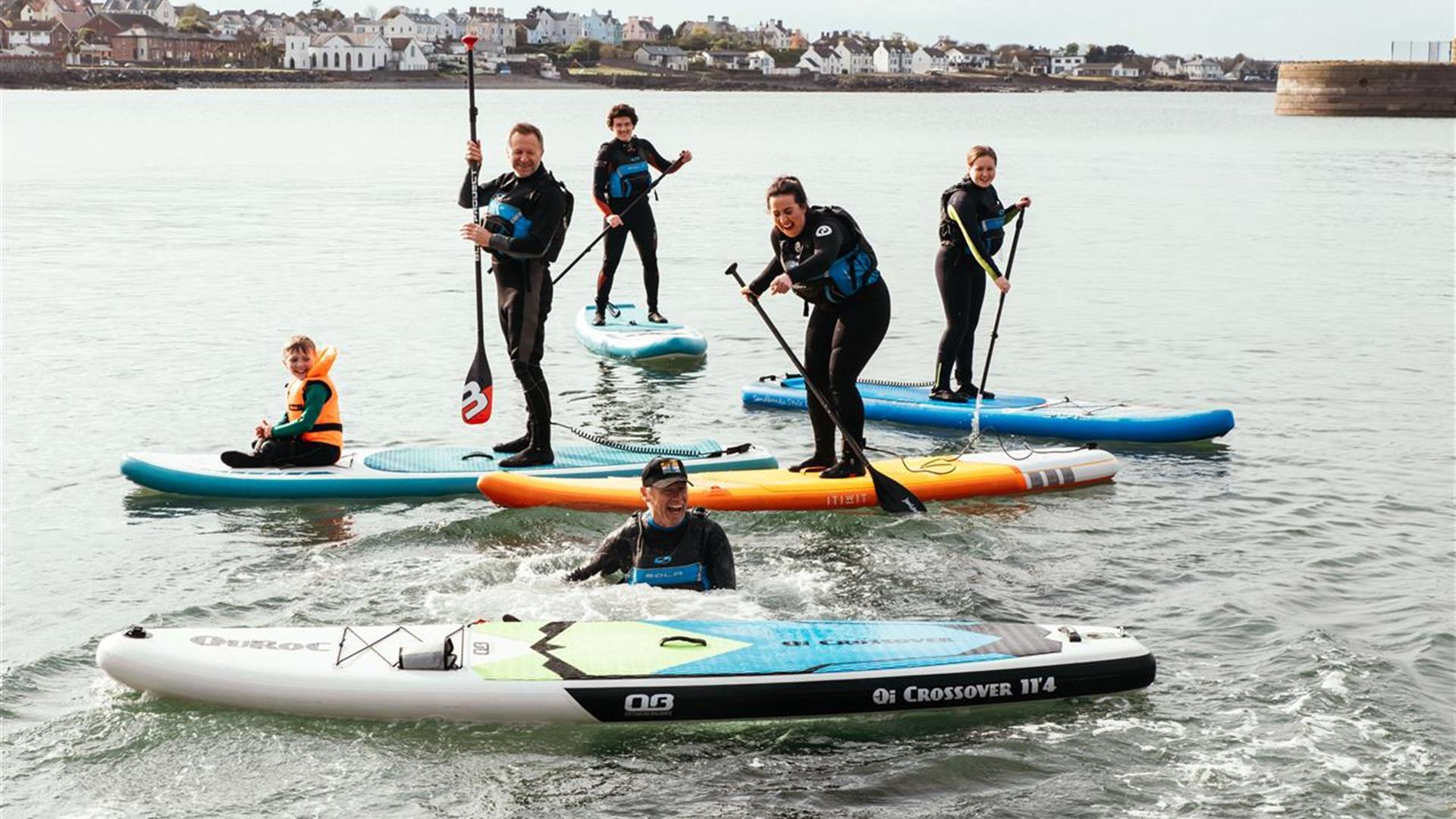 Stand up Paddleboarders in Donaghadee Harbour