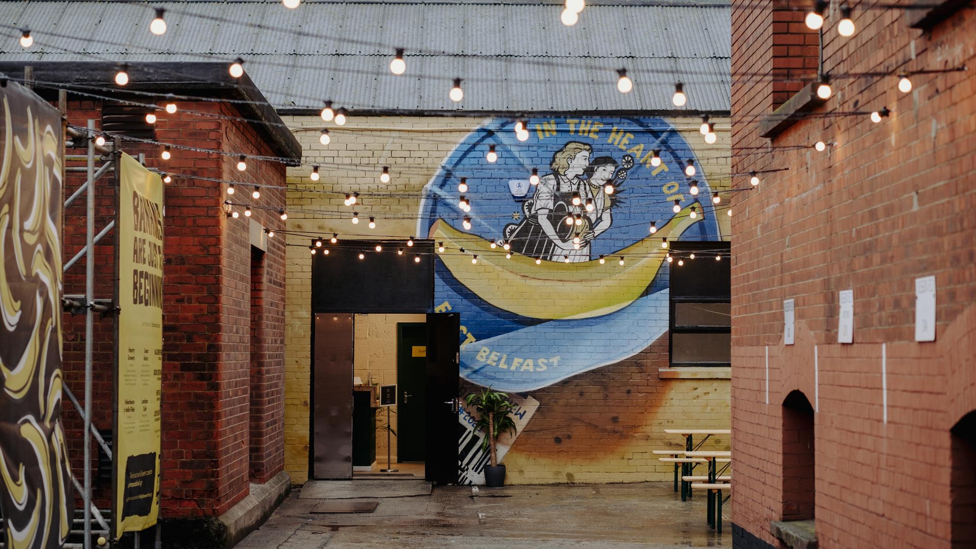 Banana Block Entrance and Exterior Mural