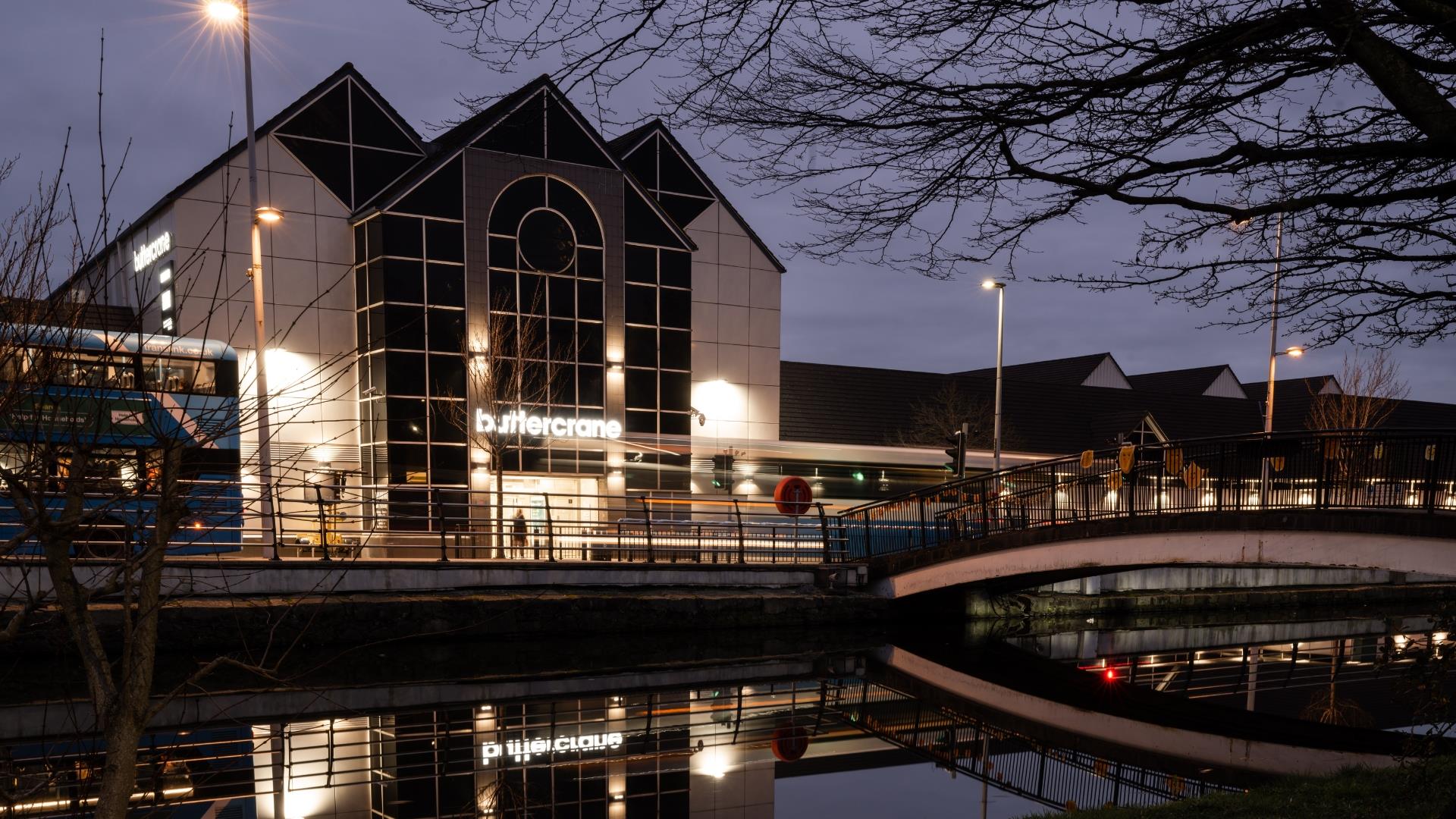 Buttercrane Shopping Centre - view over Newry Canal