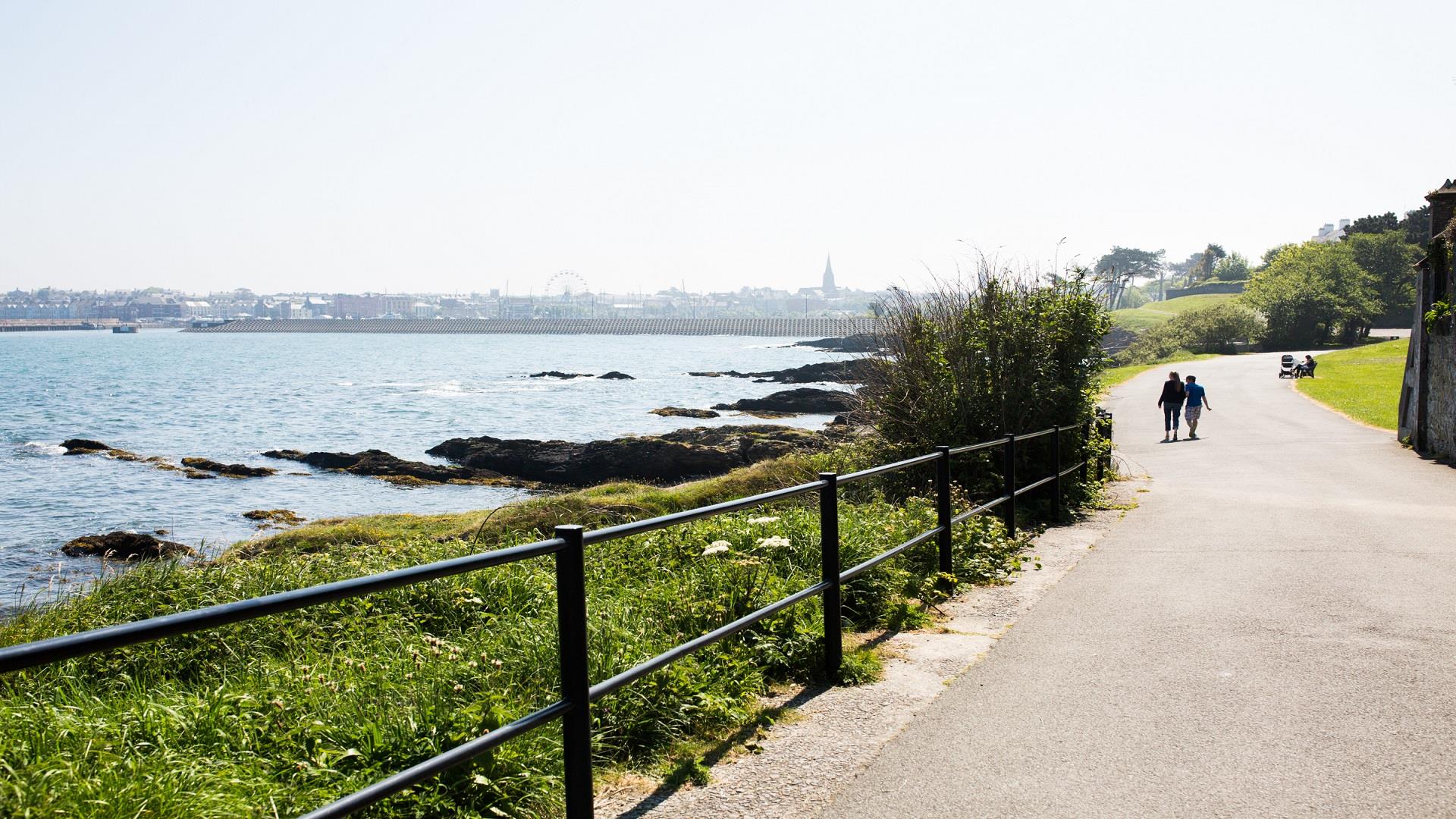 View from the Coastal Path from Stricklands Glen direction coming into Bangor town