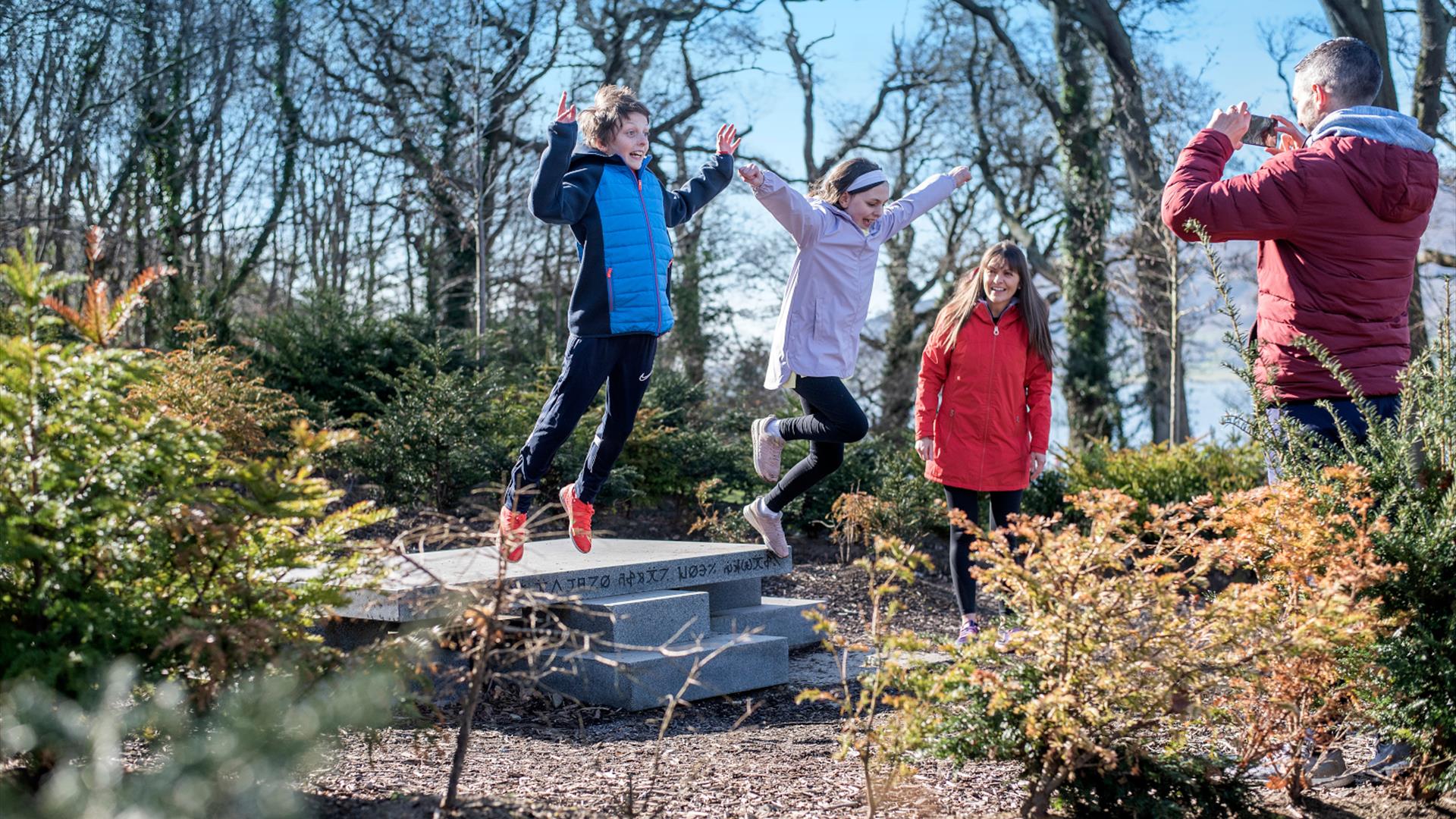 Children being photographed in Kilbroney Park