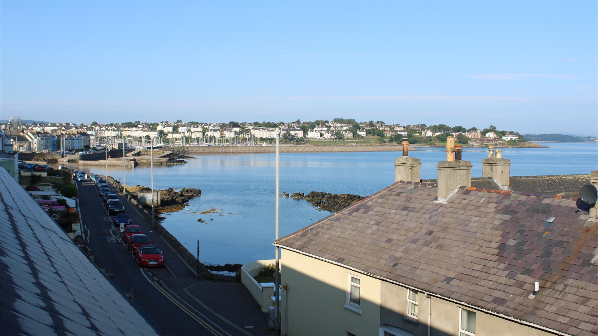 Views towards Bangor marina from living room.