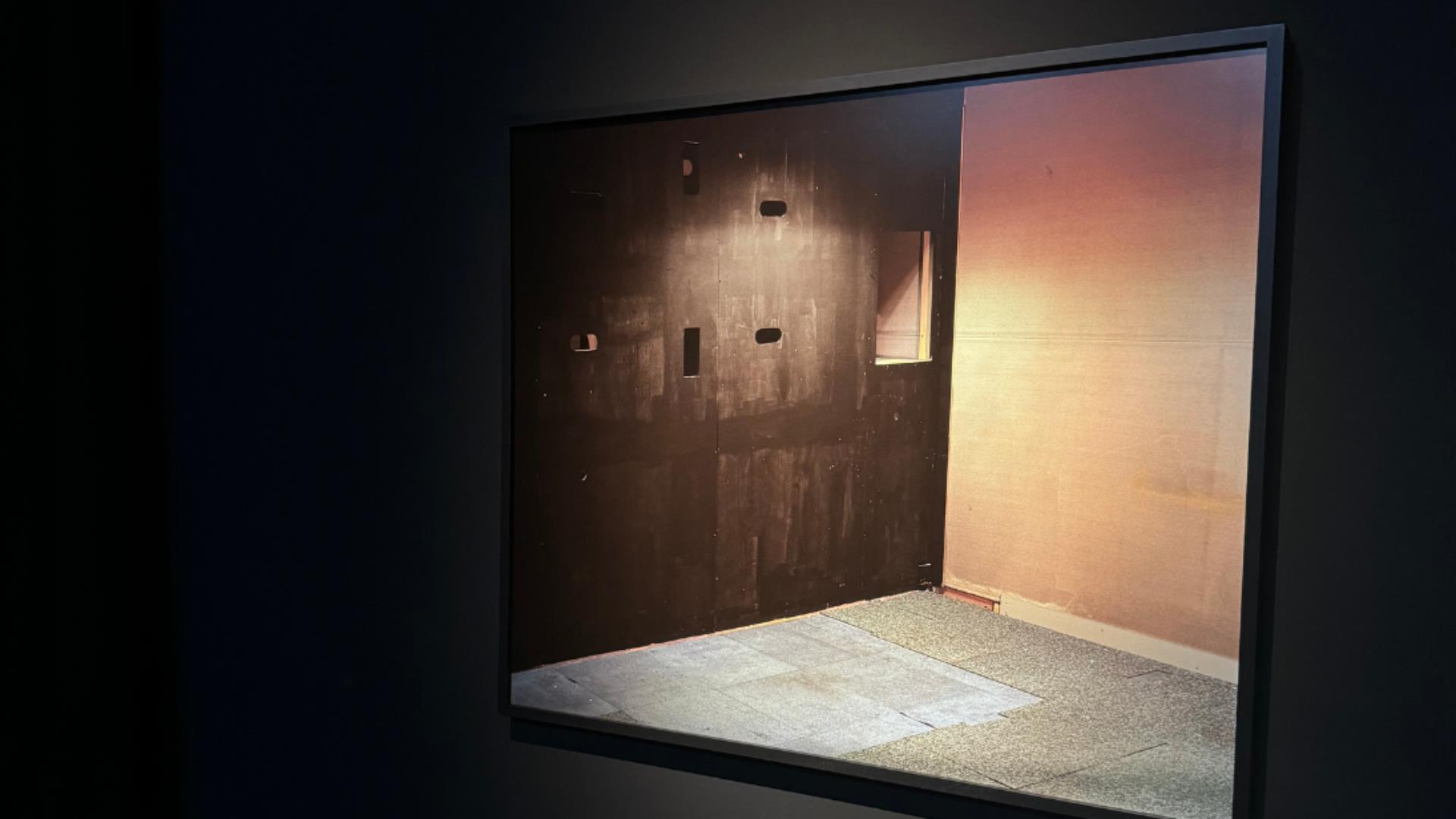 Image of installation by Artist Mary McIntyre at Ulster Museum showing photo of room interior.