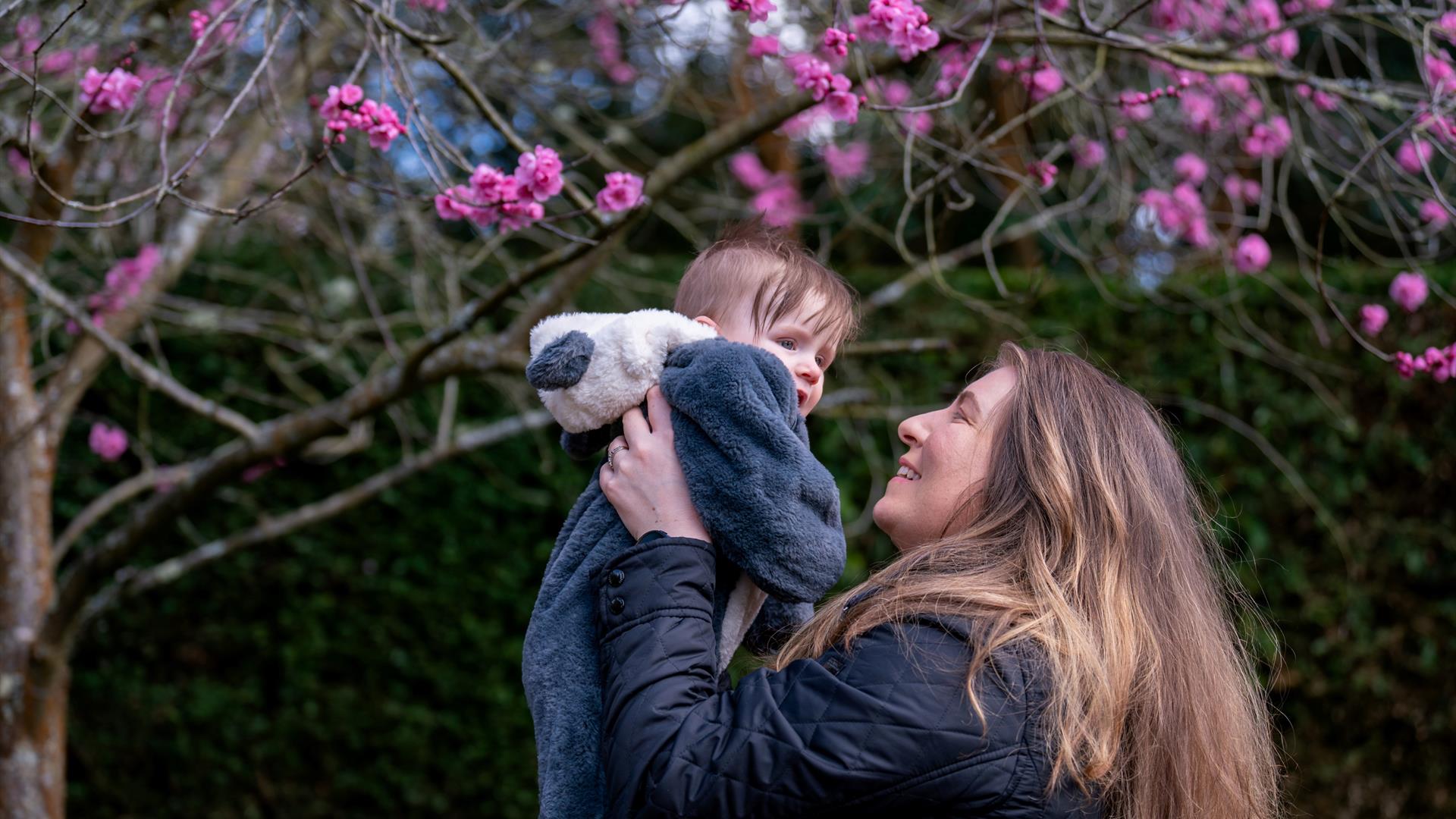 Mother and child in the gardens at Mount Stewart