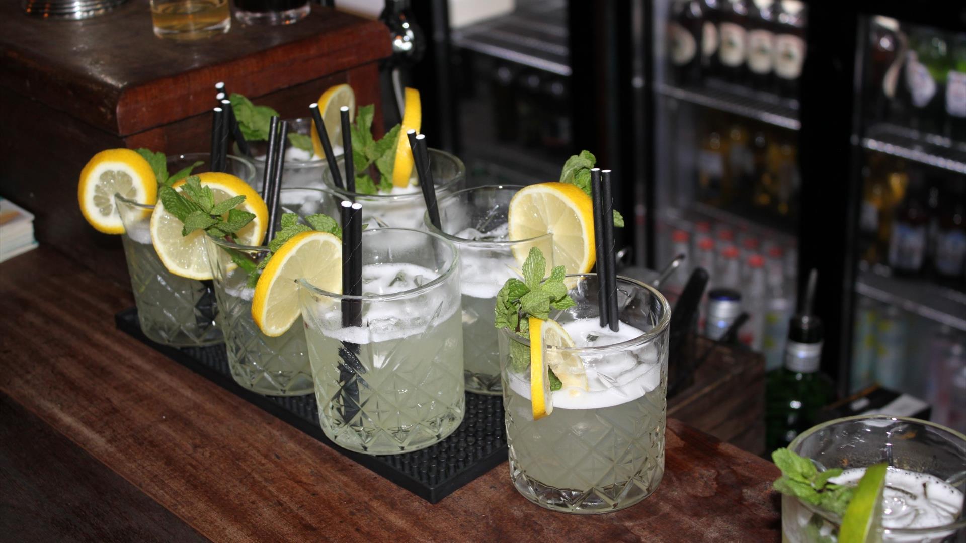 Newcastle Food and Drink Tour - Cocktails on bar counter
