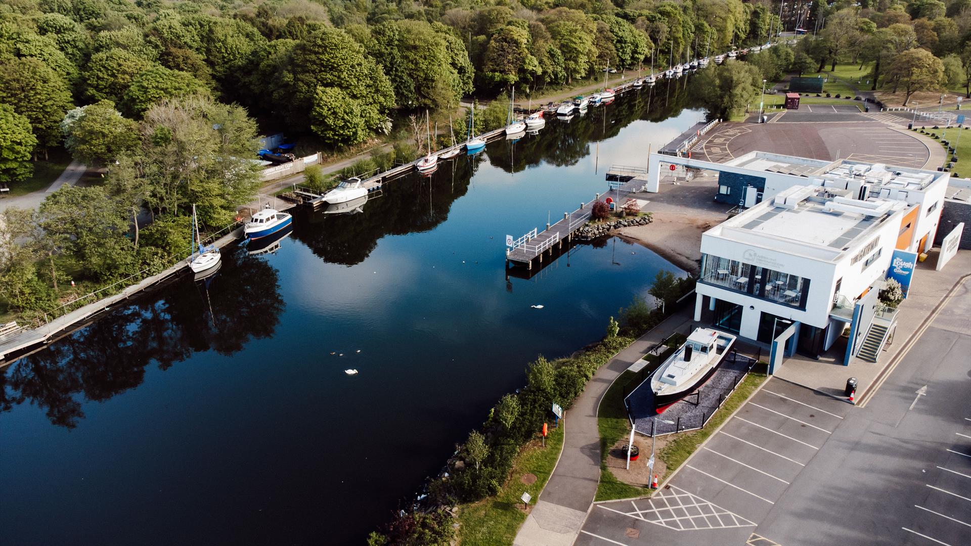 The Gateway building and Six Mile Water River