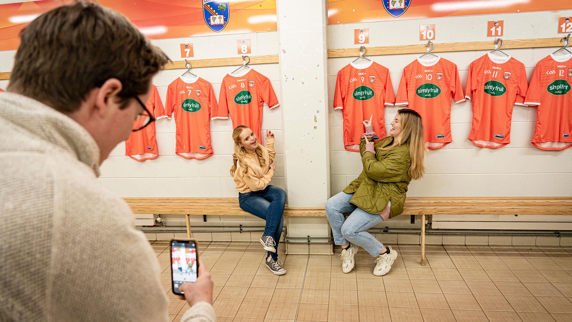 People in the changing rooms at Armagh GAA