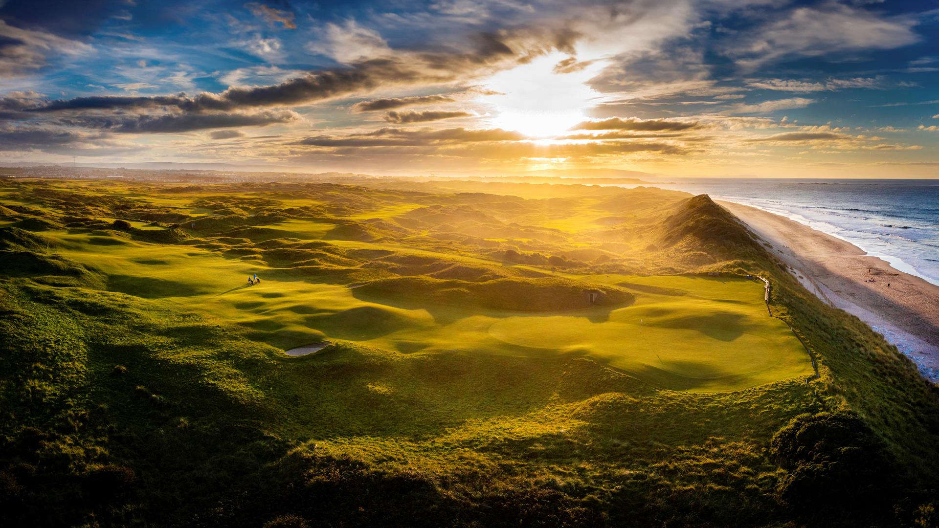 Royal Portrush Golf Club at sunset
