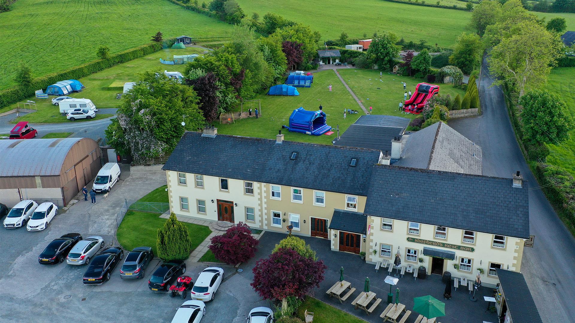 Aerial photo of The Shepherds Rest Camping