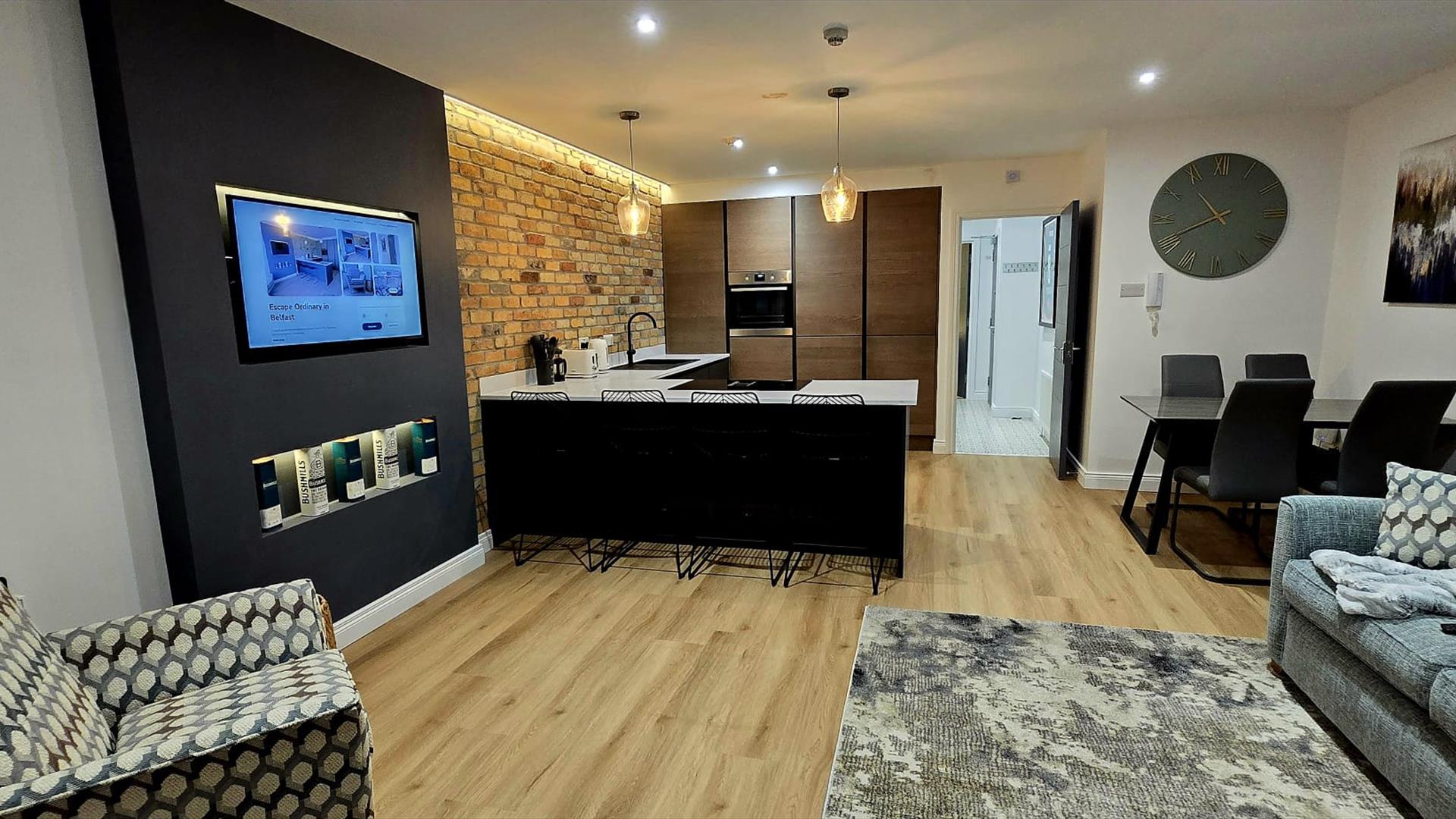 Image looking from the living area onto the kitchen diner area