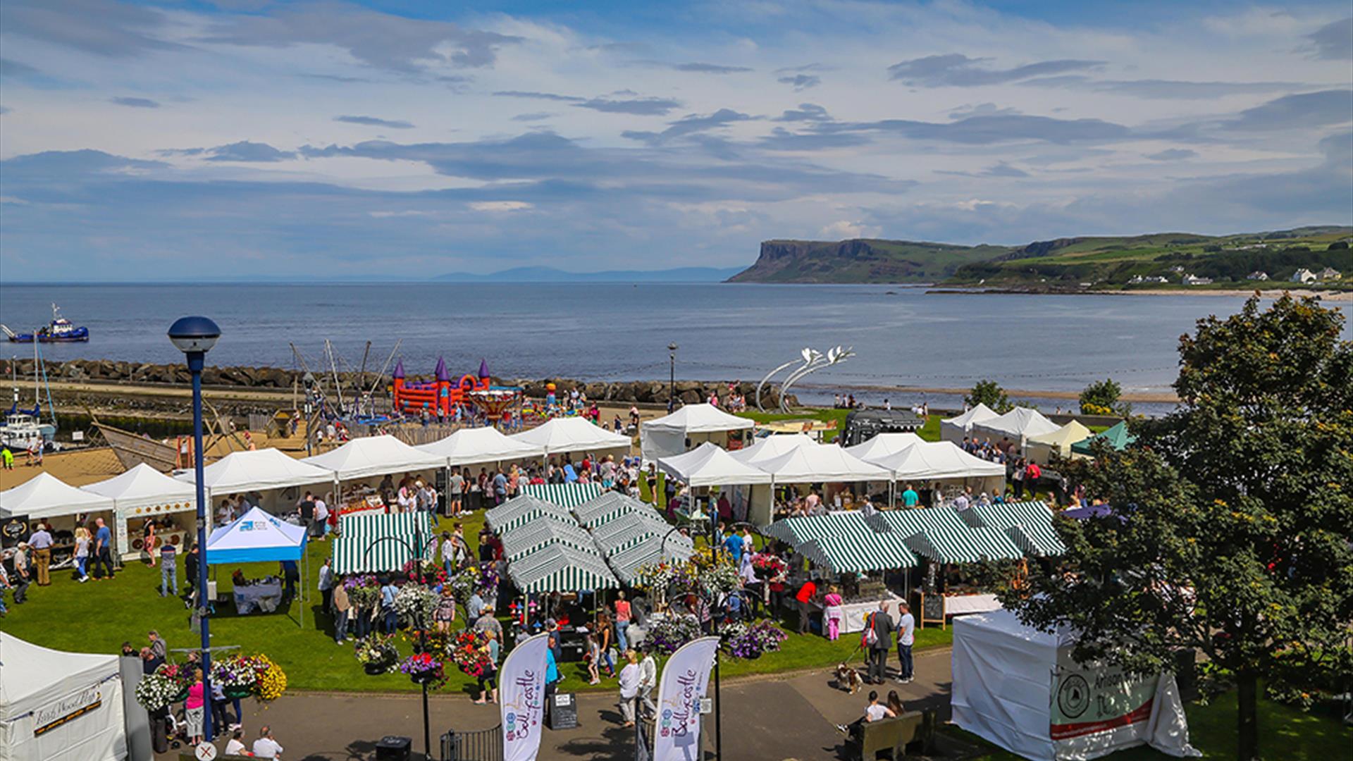 Ballycastle Seafront Market overlooking Fairhead