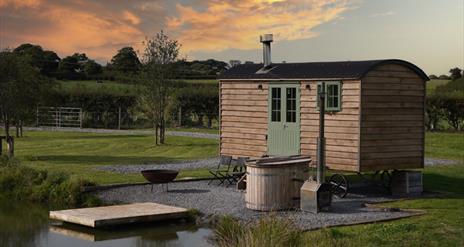 Accommodation exterior at dusk