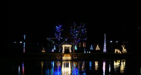 Christmas light display on Santa's Island, Castle Island in Enniskillen