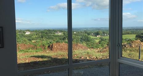 View of fields from inside the house