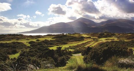 View of Royal County Down Golf Course and Slieve Donard Mountain