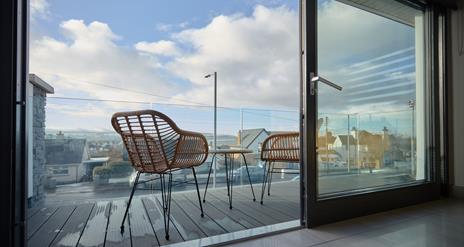 First floor balcony with views over Portstewart Beach, Castlerock and Donegal