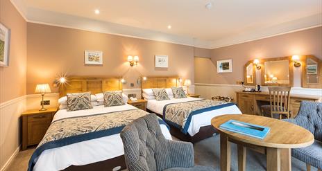 interior of double bedroom at Brown Trout Country Inn