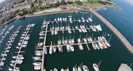 Birds eye view of Bangor Marina