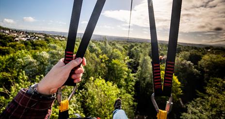 River Rapid, Ireland's longest zipline. Available to book at Colin Glen.